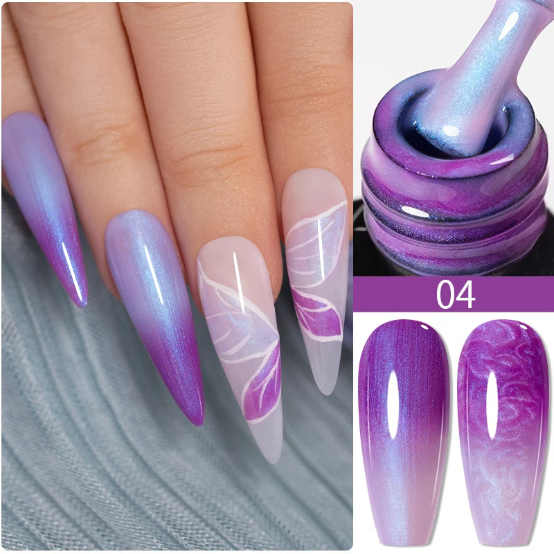 PUENTE 5ml Flower Fairy Gel Nail Polish Pink Blue Purple Natural Dried Flowers Gel For Nail Art Soak Off UV Varnish For Manicure