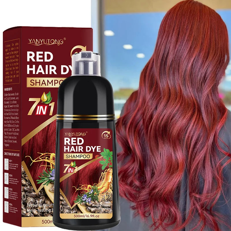 Unisex Adult 7-in-1 Hair Color Shampoo, Hair Color Foam, Plant-Based Hair Color, Easy Shampoo, Cover Gray Hair