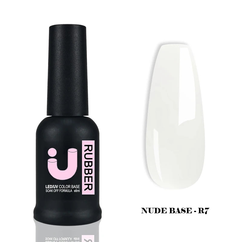 UNO JYJ Nude Rubber Base Gel Polish Semi-permanent Nail Polish UV Varnish Manicure Natural Nail Base Coat 7 Colors Basis Gellac
