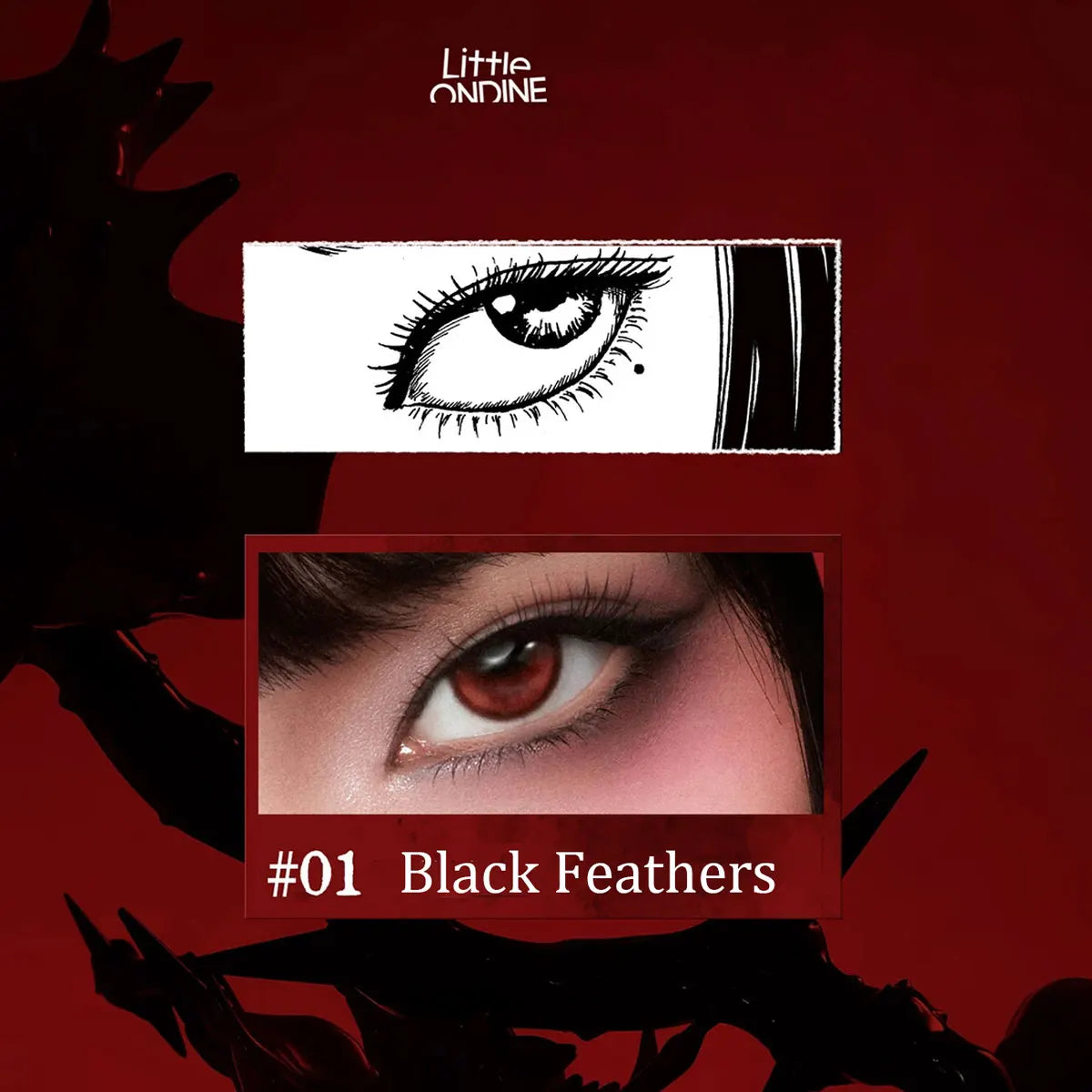 Little ONDINE BLACK WING MASCARA,Rich & Volumizing,Smooth Application,Fast-Drying Film,Separated & Defined,Long-Lasting Curl