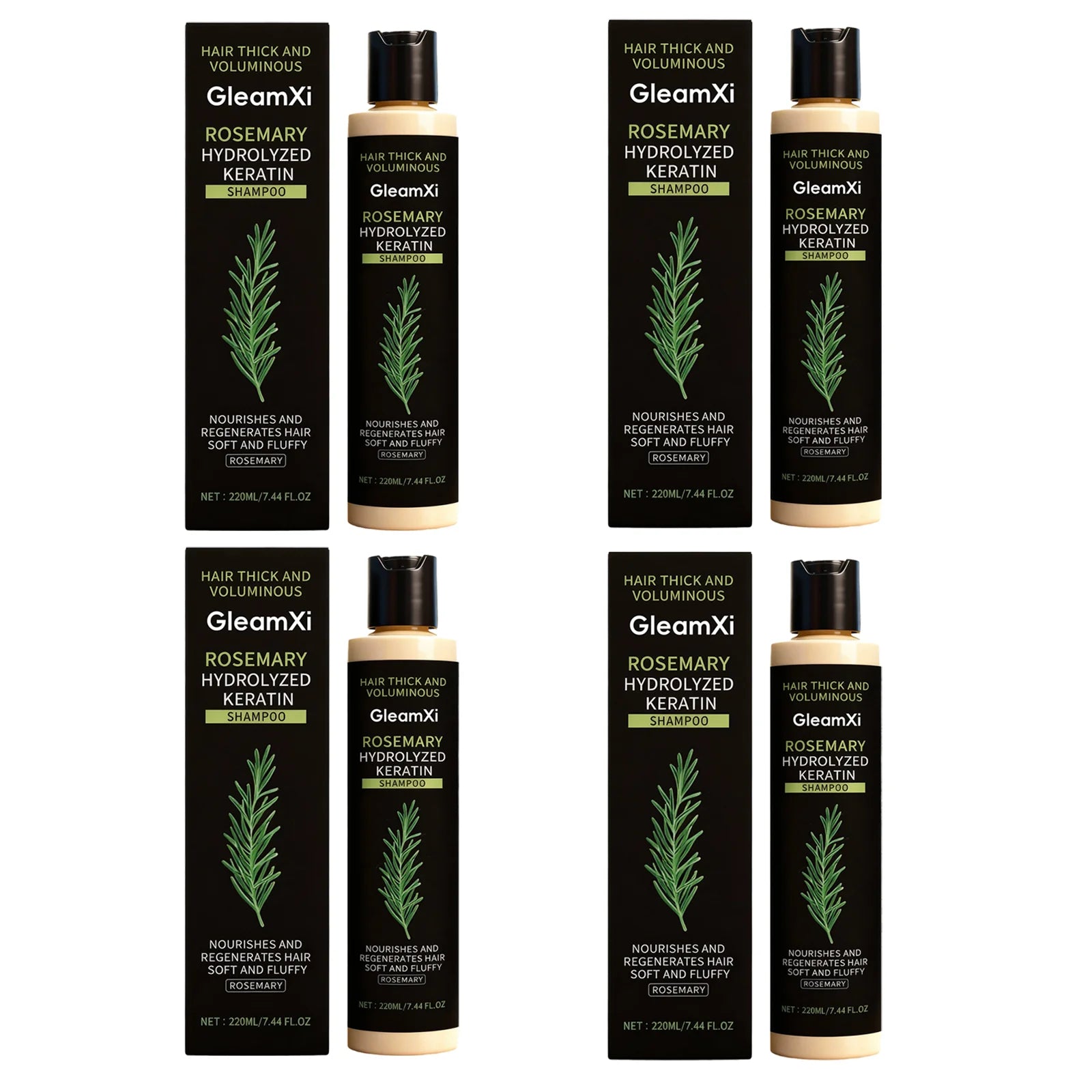 Rosemary Keratin Volumizing Shampoo 220ML Deep Nourishing Hair Care Repair Damage Boost Fullness Smooth Frizz Control Daily Use
