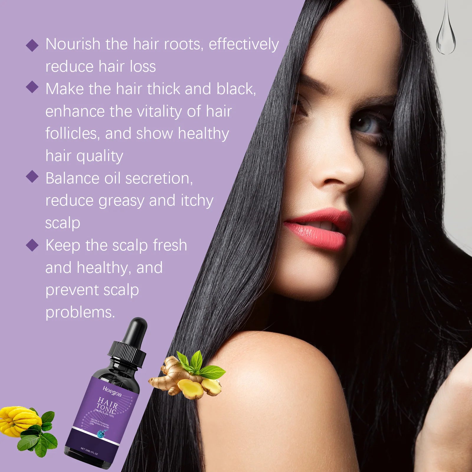 Hair Thicker Serum Strengthen Hair Roots Repair Damaged Hair Anti-Frizz Nourishing Soothing Scalp Smooth Volumizing Hair Serum