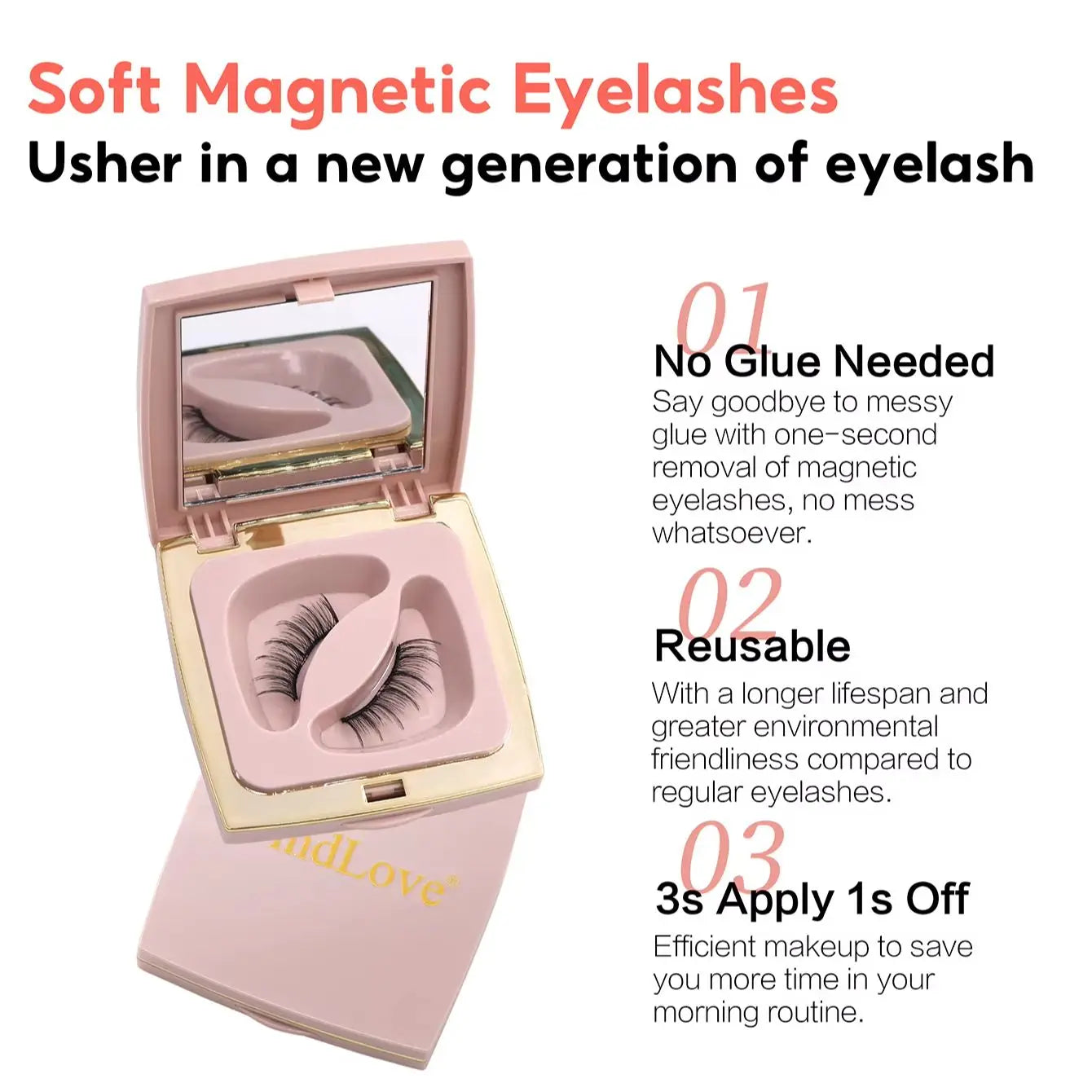 FindLove Soft Magnetic Lashes Rabbit Elf Magnetic Eyelash Extension Reusable Eyelashes Soft Magnetic False Eyelash Natural Lash