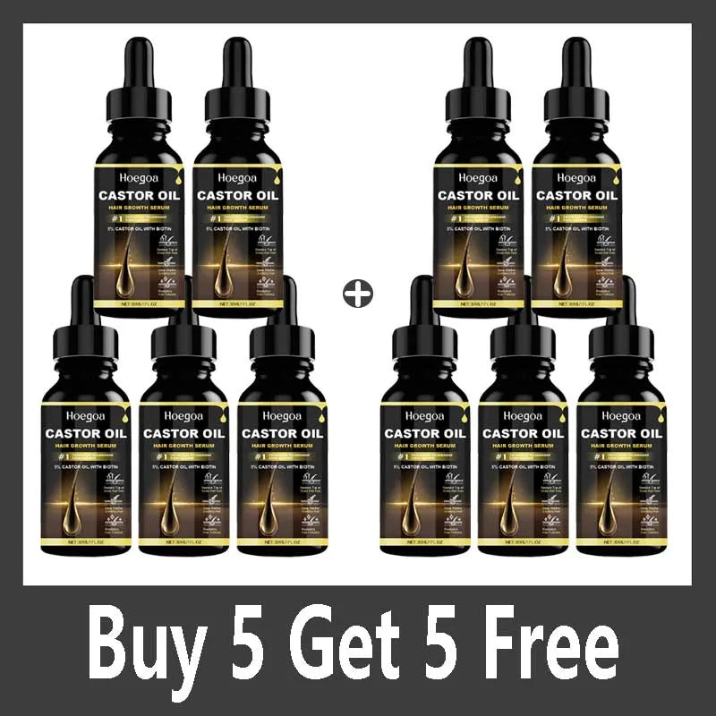 30ml Castor Oil Hair Thickening Essential Oil Nourish Scalp Massage Refreshing Hair Growth Repair Smoothing Hair Care Oil