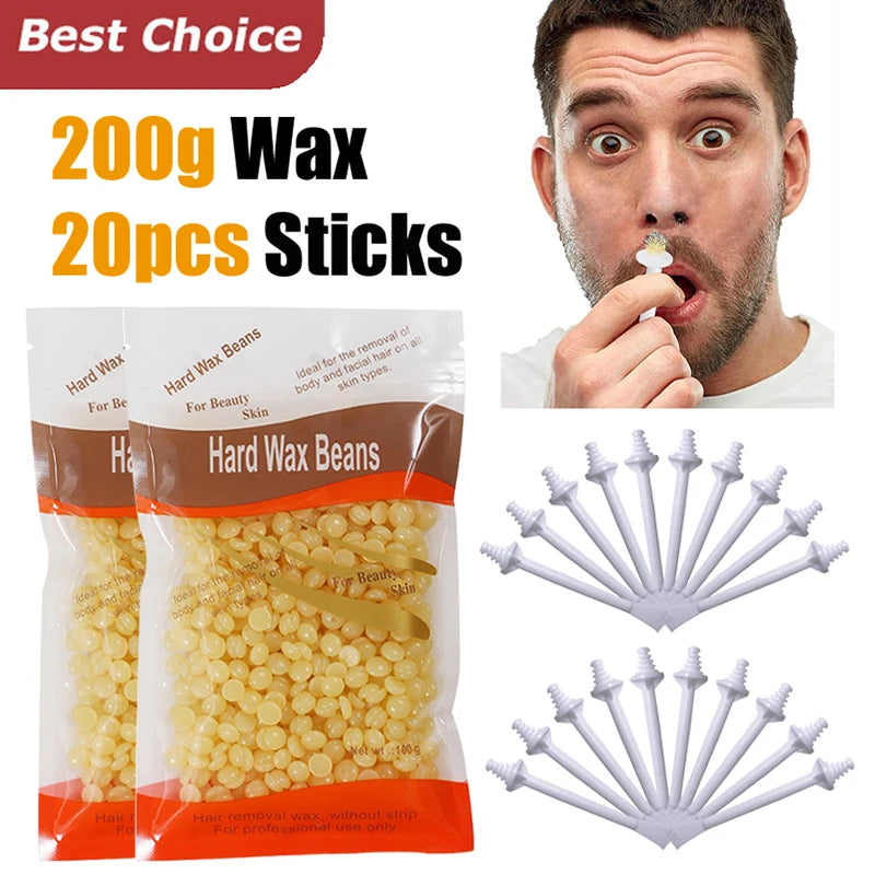 Nose Wax Kit | There are Wax and Applicators | Hair Removal Kit for Men and Women Painless Removal of Nose Hair Cleaning