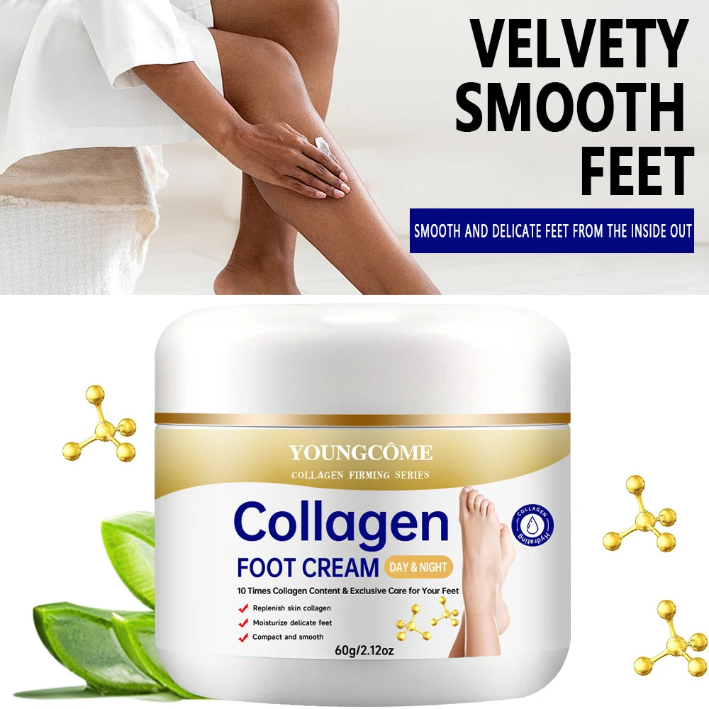 Collagen Foot Cream Herbal Anti Crack Foot Cream Heel Cracking Repair Products Exfoliation Dead Skin Removal Softening Moisturiz