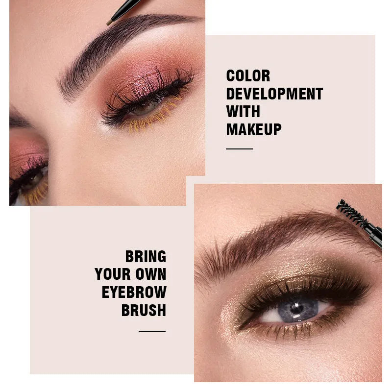 Double headed Rotable Eyebrow Pen with a 1.5mm diameter Fine refill Waterproof Wild Eyebrow Pen and Eyebrow Brush