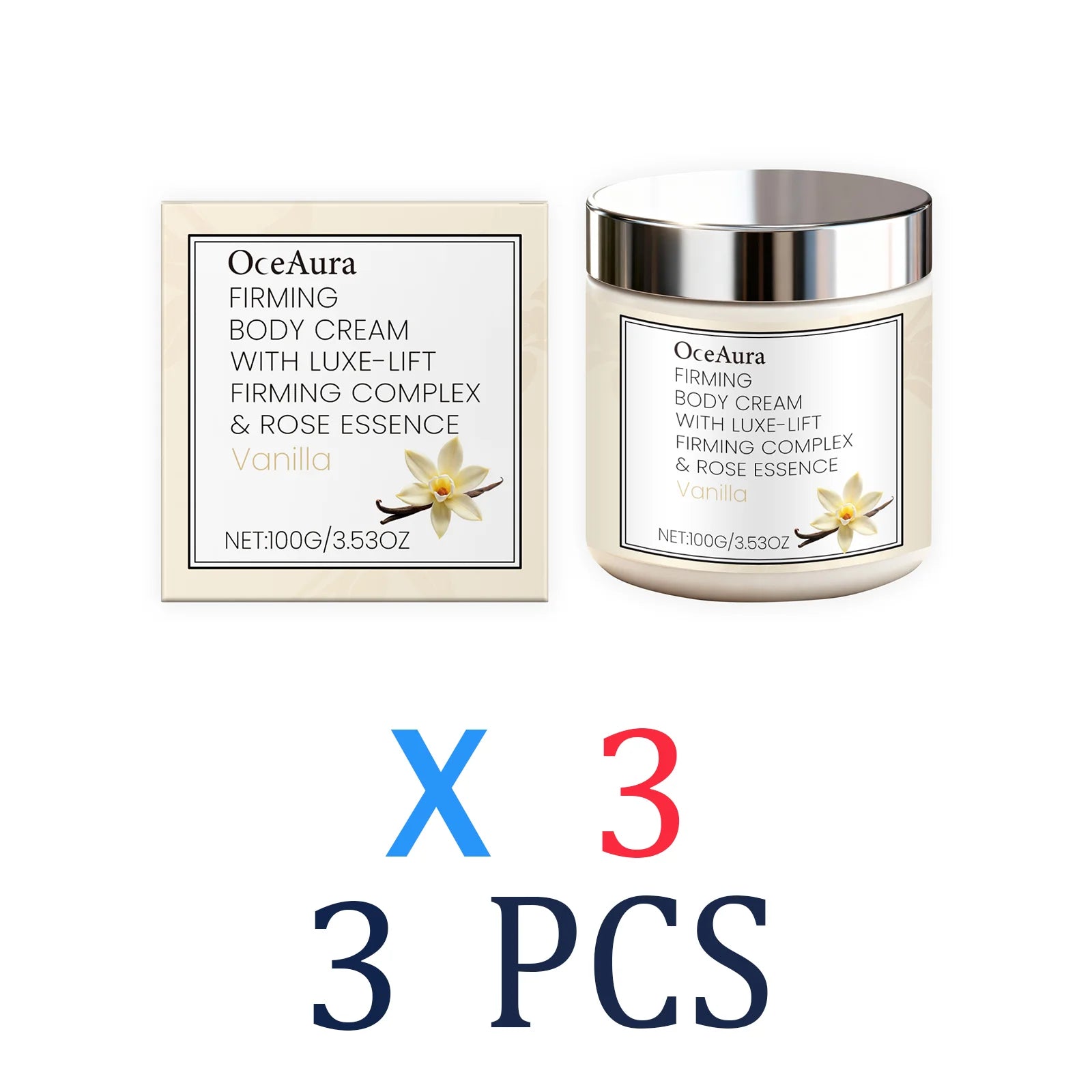 Vanilla Scented Body Cream Firming Moisturizer for Dry Skin Deep Hydration Wrinkle Smoothing Cream Rich Nourishing Body Butter
