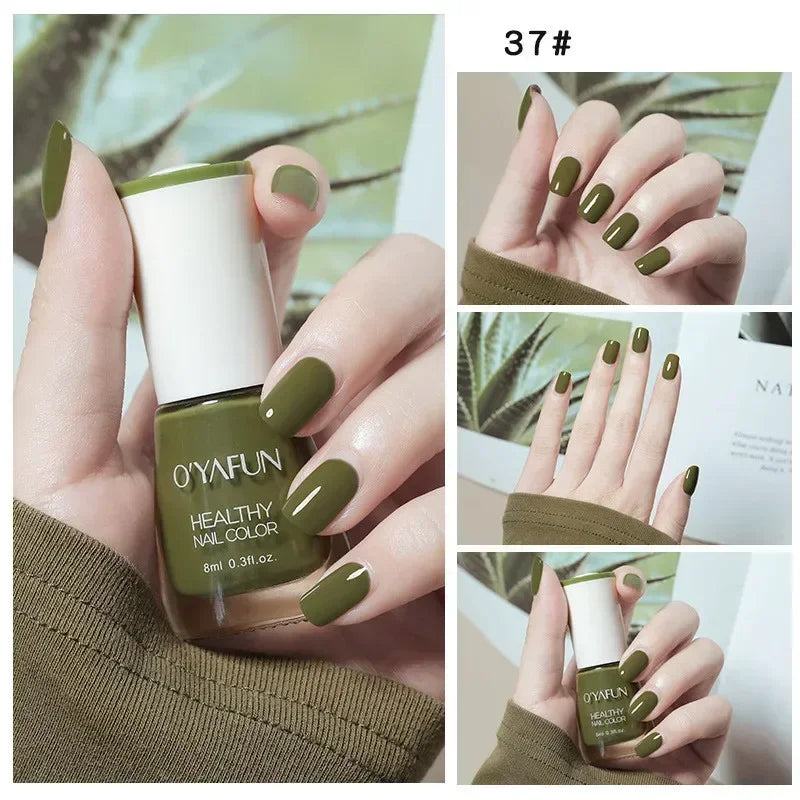 8ml Matte Waterproof No-bake Nail Polish Nail Art Tearable Quick Dry Normal Without Lamp Nail Polish Glitter Sequins UV Varnish