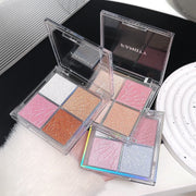 4 Color Face Highlighter Palette Illuminator Palette Natural Glow Waterproof Glitter Shimmer Baked Powder Highlighter Makeup