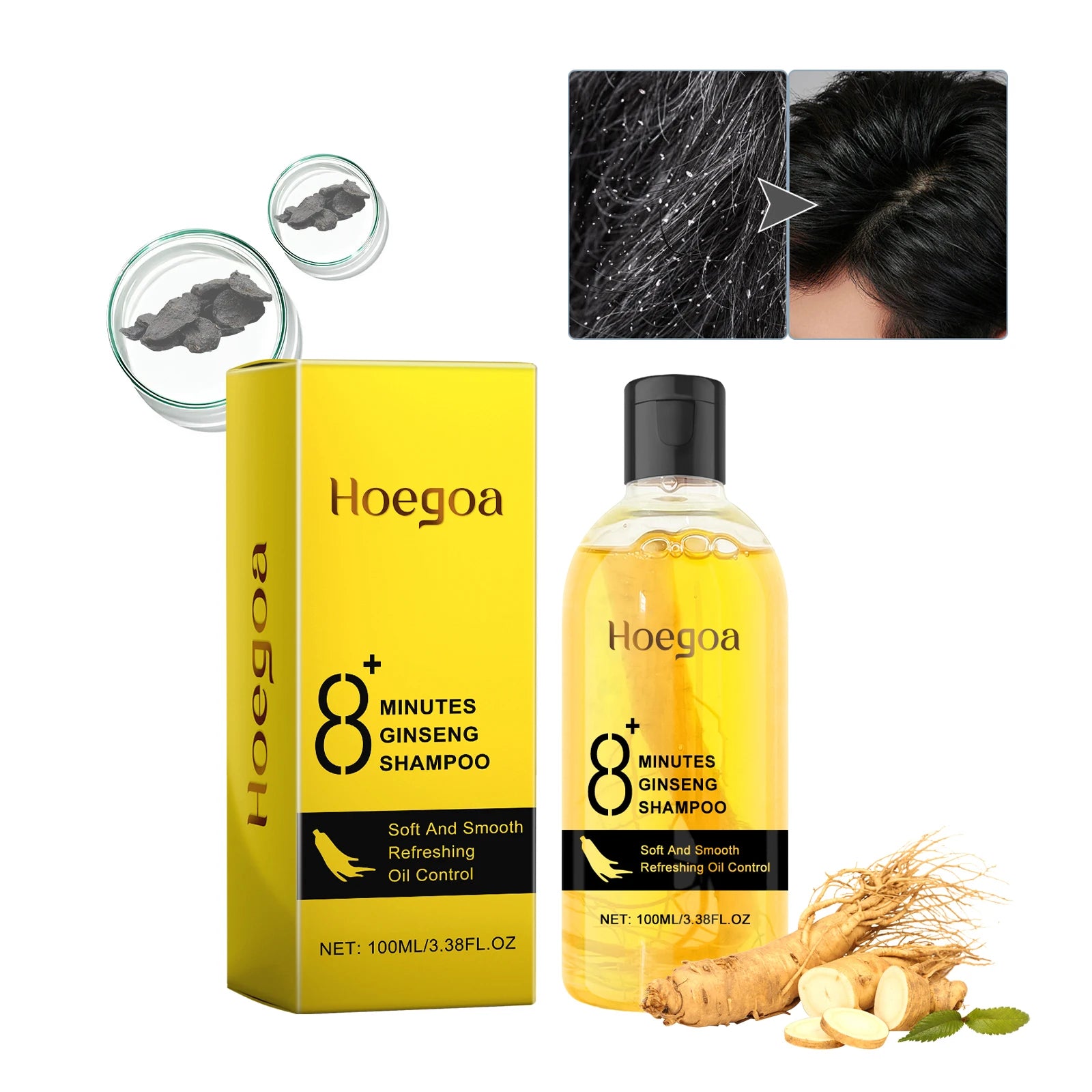 Ginseng Oil Shampoo and Conditioner Hair Strengthens Anti Loss Restore Damaged Cleansing Dandruff Control Hair Growth Shampoo