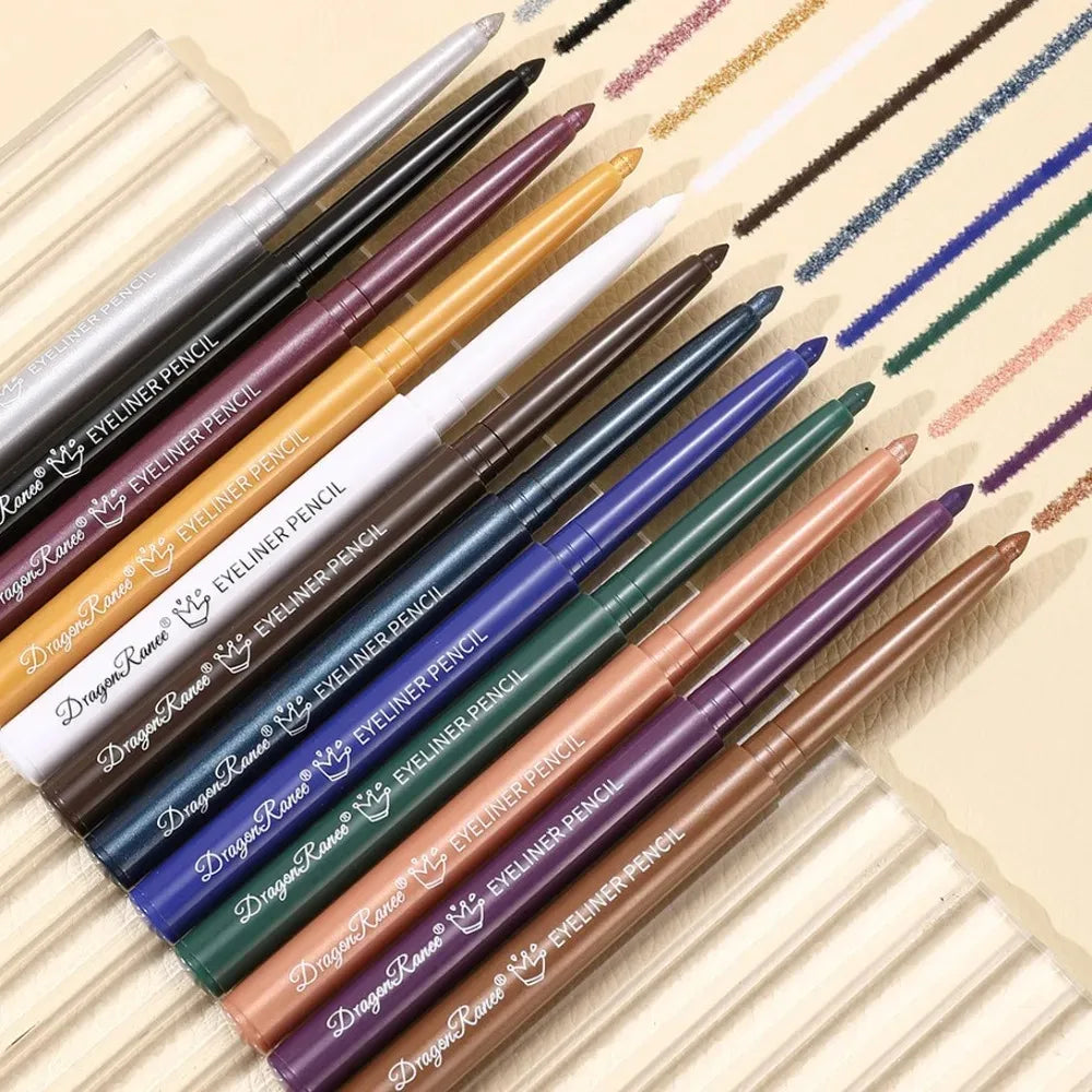 1Pc Ultra-fine Matte Smooth Waterproof Green Purple Eyeliner Gel Pencil Pearlescent White Eyeliner Easy Wear Eyeliner Pen Makeup