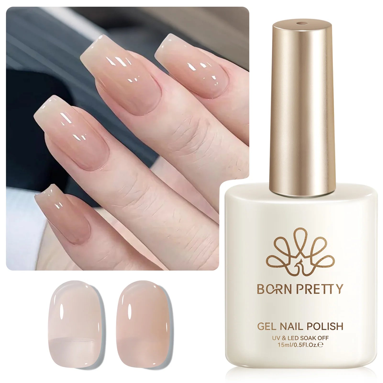 BORN PRETTY 15ML Pearl White Pearl Shell Thread Gel Nail Polish Shiny Glitter Varnis Semi Permanent For Soak Off Gel Nail Art