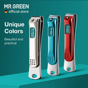 MR.GREEN Nail Clippers Stainless Steel Curved Blade Clipper Fingernail Scissors Cutter Manicure Tools Trimmer with Nail Files