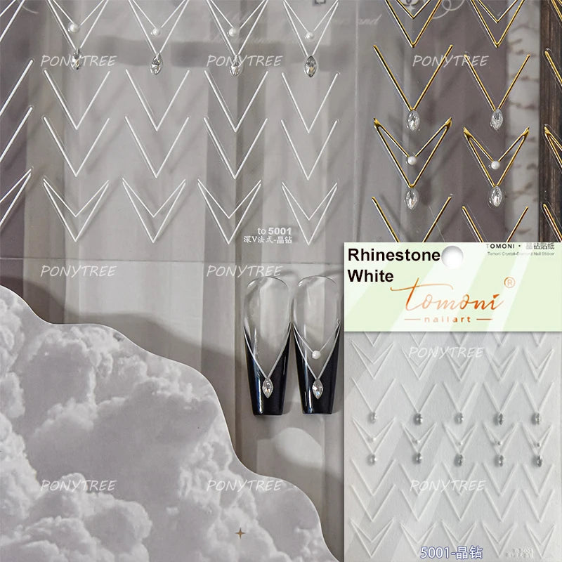 Geometric Lines Star Love Heart Chain Silver Gold Lava Letter Flower Growth Ring Number 5D DIY Nail Art Stickers Manicure Decals