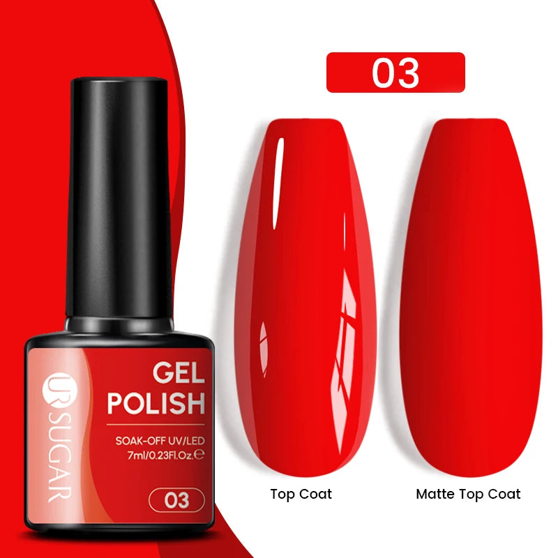 UR SUGAR 7ml Glitter UV Gel Nail Polish Glitter Sequins Soak Off UV Gel Varnish Colorful Nail Gel Polish DIY Nail Art Polish