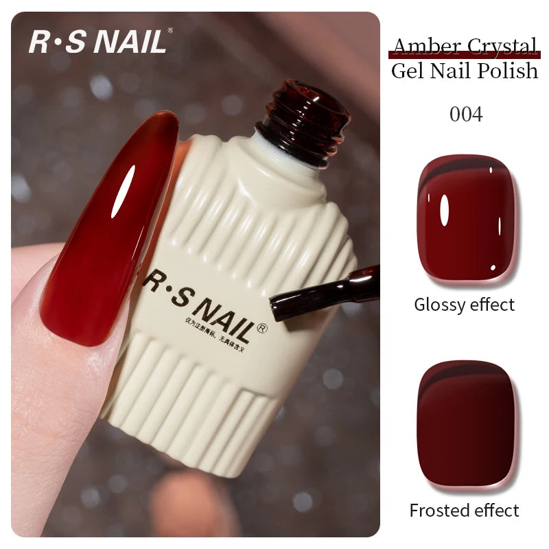 RSNAIL 10g Jelly Amber Gel Nail Polish Crystal Brown Nail Gel DIY Translucent Color Nail Art Gel Permanent UV Gel Polish Varnish