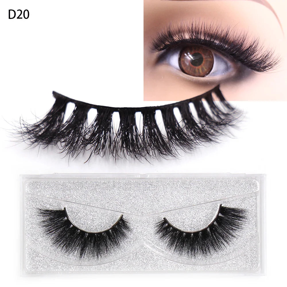 LEHUAMAO 3D Mink Eyelash Fluffy Cross Thick Natural Fake Eyelashes Lashes Dramatic Makeup Eye Lashes Handmade False Eyelash