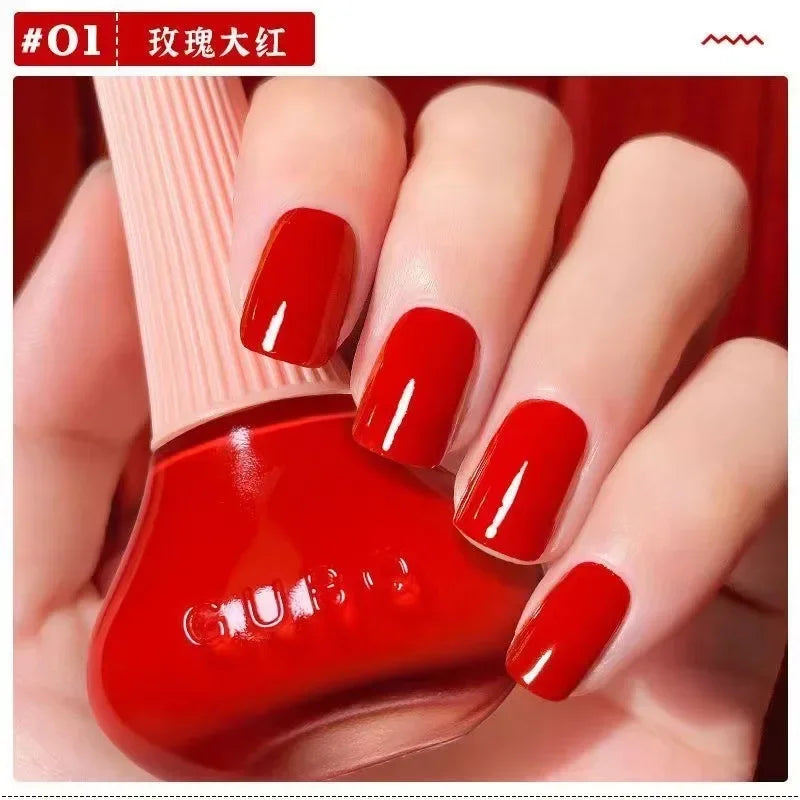 12ml  No-bake Quick Dry Nail Polish Shimmer Nail Polish Quick Dry No Peelable Long Lasting Nail Art Varnish 45 Colors