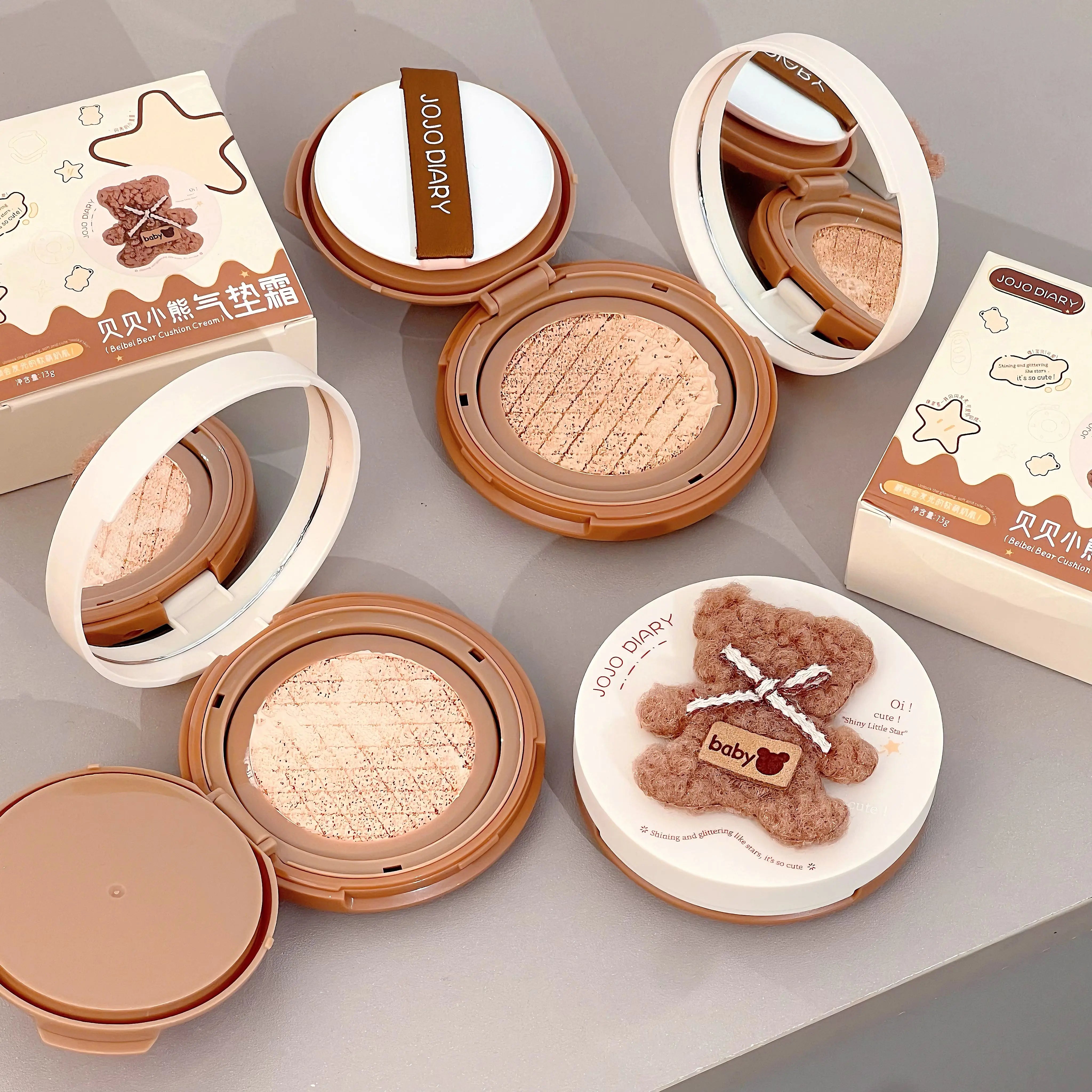 Korean Plush Bear Hydrating Air Cushion BB Cream Concealer Moisturizing Lasting Moisturizing No Stuck Waterproof and Sweat-proof