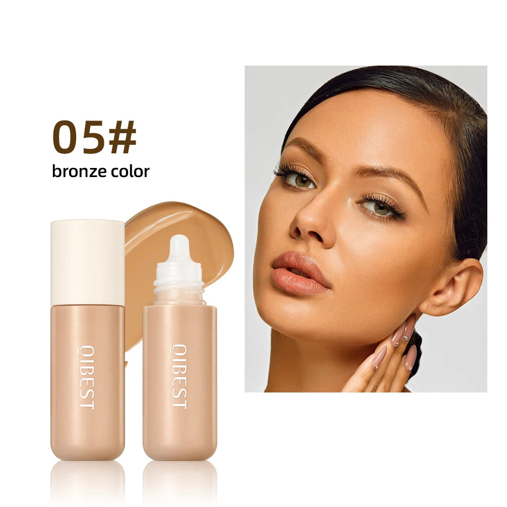 QIBEST Face Base Foundation Cream Primer Hydrating Waterproof Liquid Concealer Full Coverage Lasting Invisible Pore Face Makeup