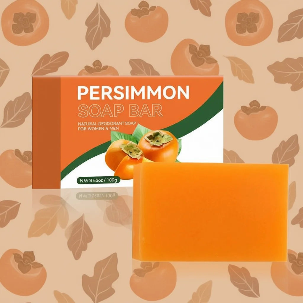 Persimmon Cleansing Soap Bar 100g/200g Body Care Face Wash Exfoliating Soap Fruit Handmade Shower Soap
