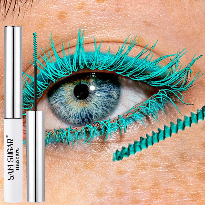 Colorful Curling Mascara Fine Brush Lengthens Eyelashes Thick Waterproof Blue Mascara Natural Eyelash Green Halloween Eye Makeup
