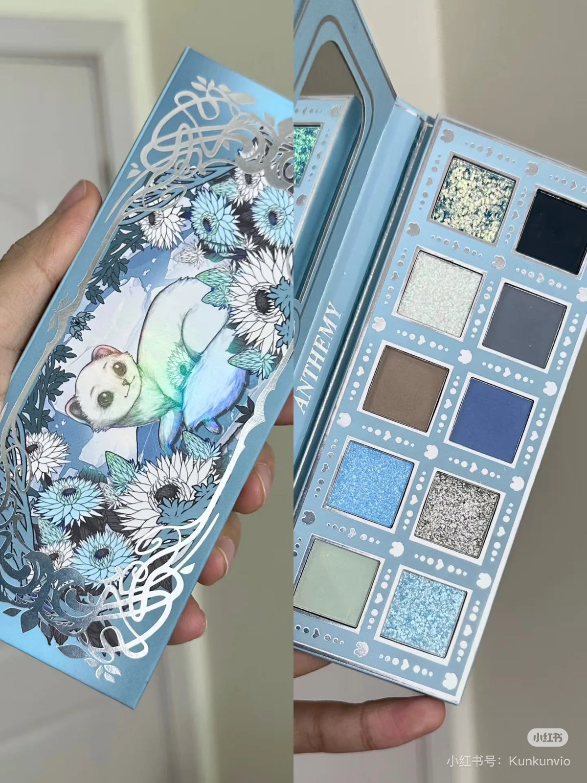 Anthemy 10 Color Eyeshadow Palette Matte Shimmer Chameleon Waterproof Long-Lasting Pearly Shiny Metal Eye Shadow Palette Make-up