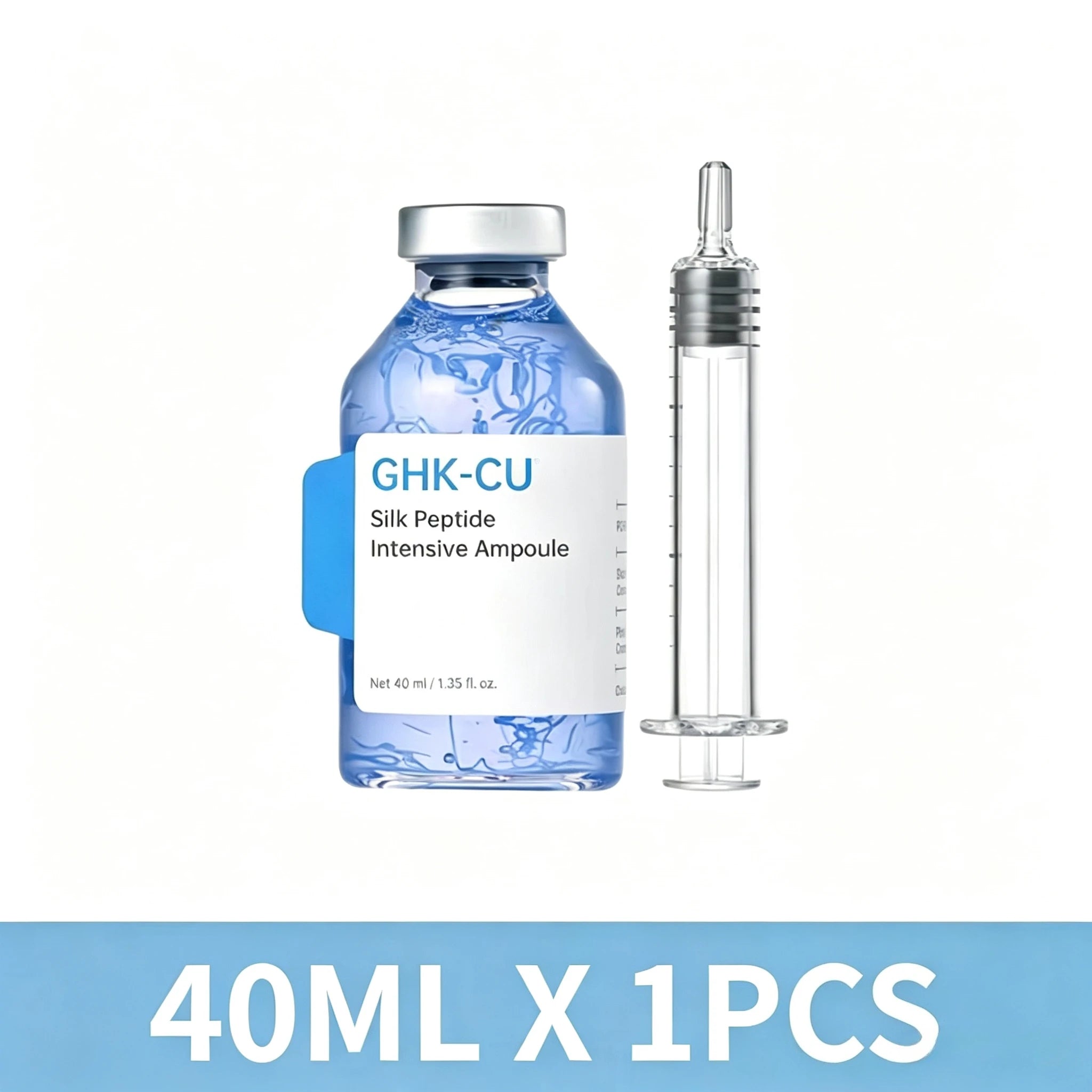 GHK-Cu Blue Copper Silk Peptide Ampoule Serum Moisturizing Firm Revitalize Boost Skin Elasticity Repair Skin Barrier