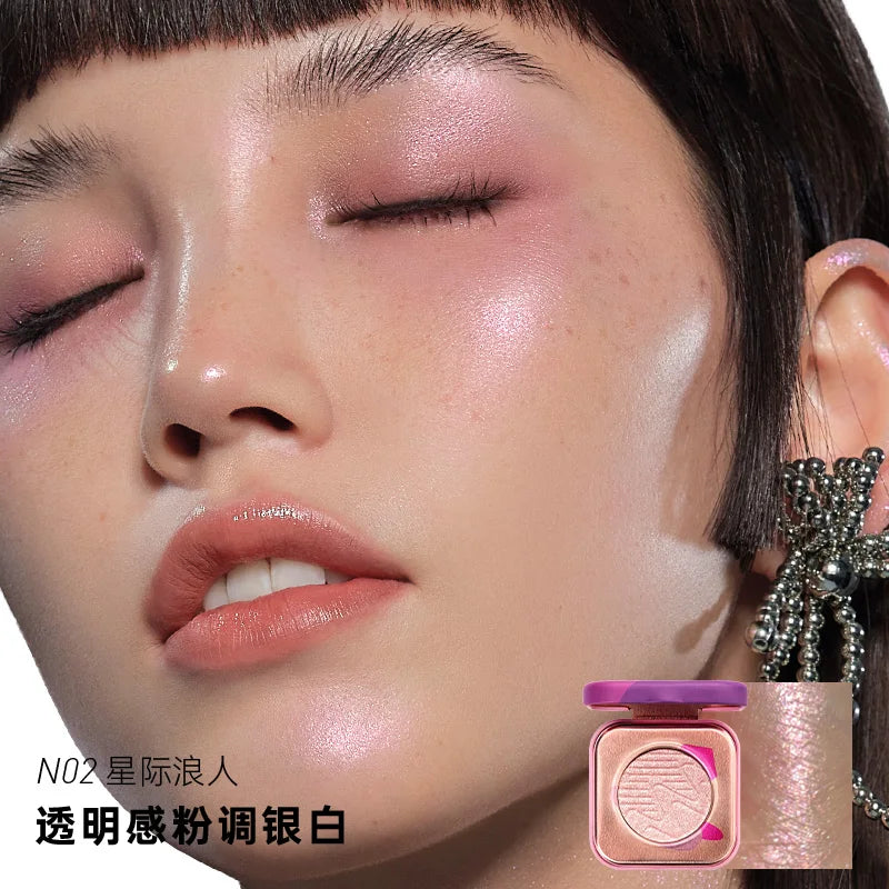 Kaleidos Space Age Prophecy Highlighter Chrome Glitter Palette Face Makeup Chameleon Diamond Powder Brightening Eye