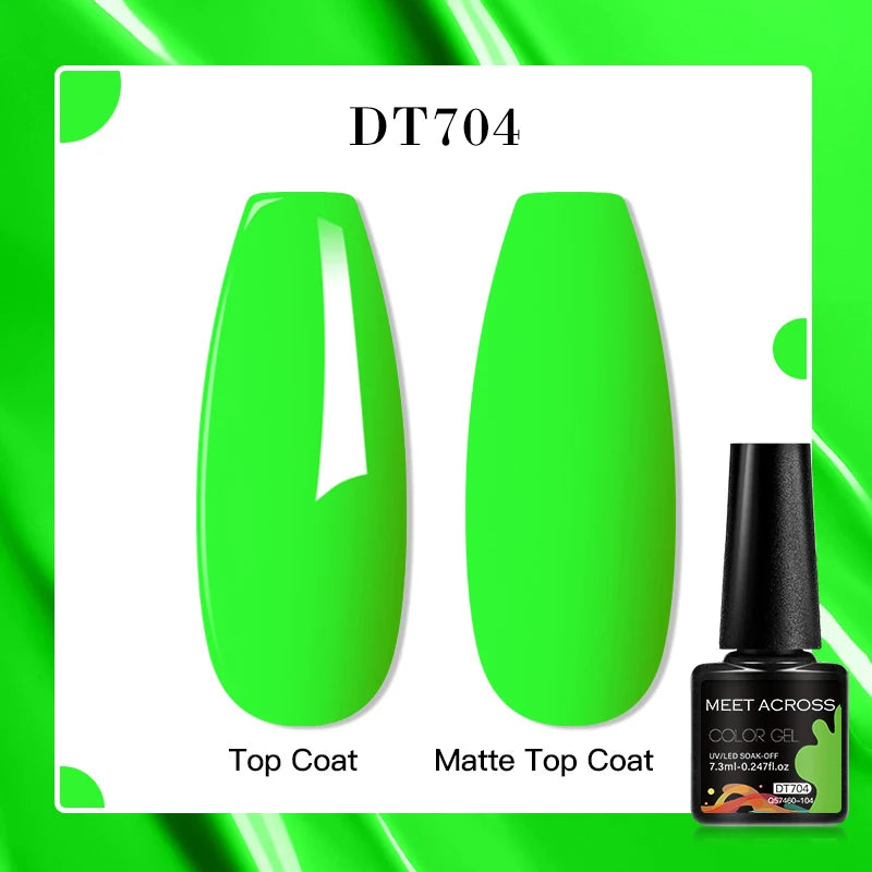 MEET ACROSS 7ml Red Blue Green Metallic Gel Nail Polish Super Bright Mirror Effect Semi Permanent LED UV Gel Nail Art Varnish
