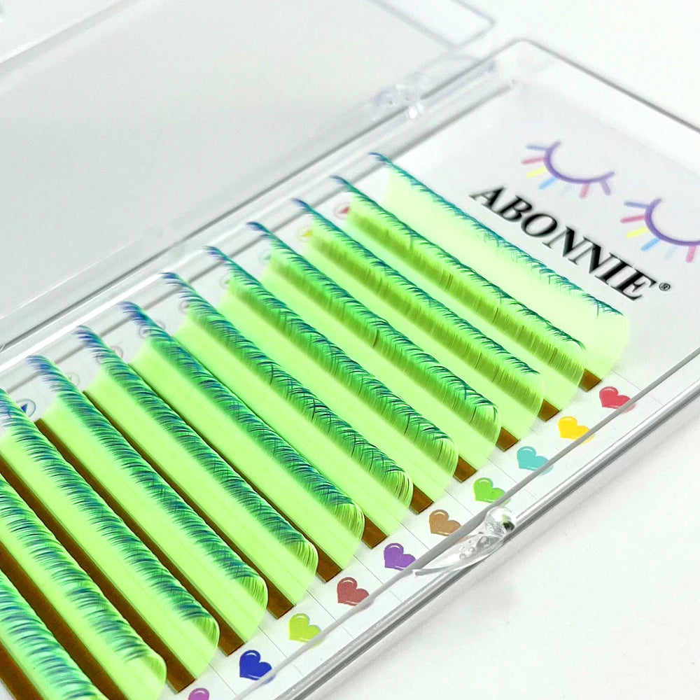 ABONNIE Ombre Colored Classic Volume Eyelash Extensions Handmade Fluffy Colored Lashes Volume Supplies