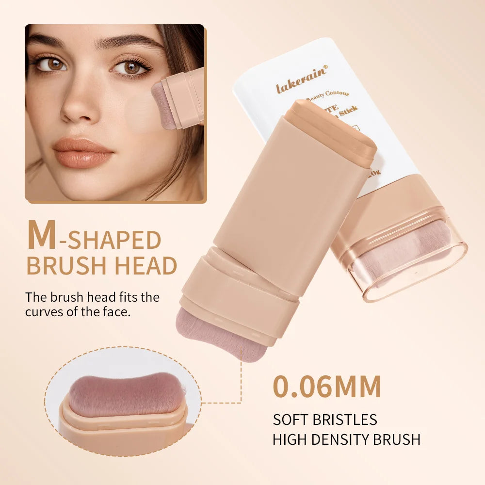Lakerain Matte Foundation Stick Powerful Coverage Brighten Skin Tone Not Easy Melt Lightweight Smooth Texture Foundation Stick