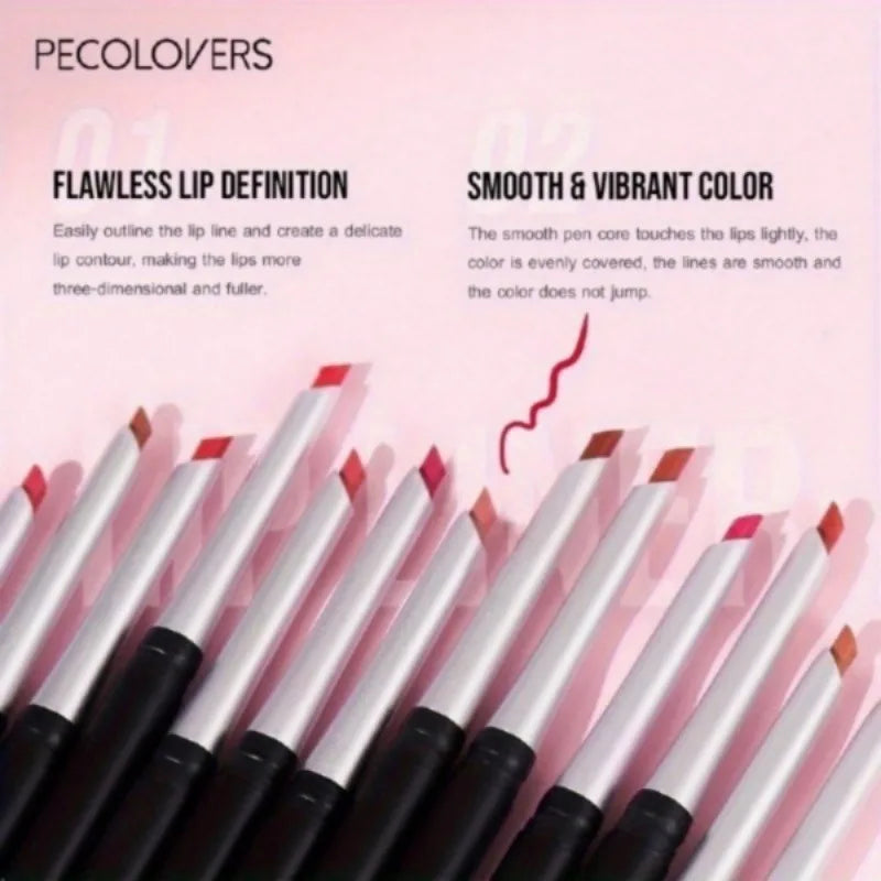 Long Lasting Velvety Lip Liner &Eyeliner Waterproof Sweatproof Dual-Purpose Easy Glide Nude Lipstick Pen Makeup Tool