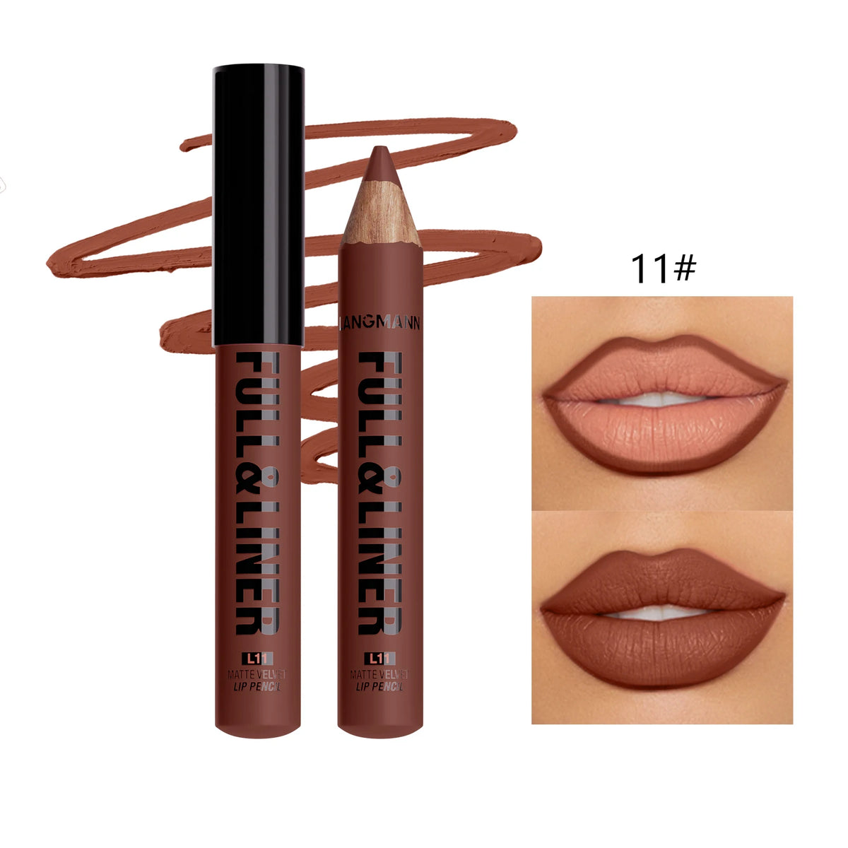 Matte Lip Liner, Lipstick, Wooden Pen Can Be Cut, Lip Liner Lasts for A Long Time,Does Not Stick To The Cup,Does Not Fade