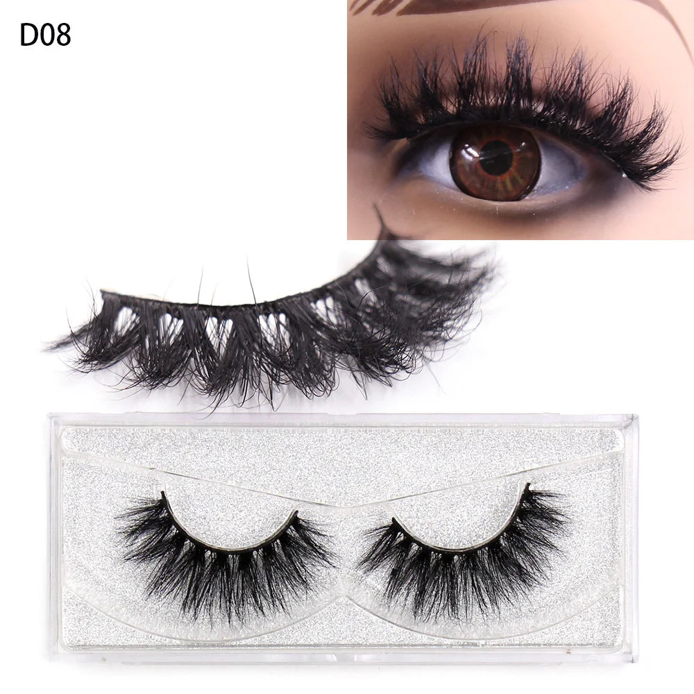 LEHUAMAO Makeup False Eyelashes Handmade Mink Lashes Fluffy Long 3D Strip Thick Fake Faux Mink Eyelashes Makeup Beauty Tool A19