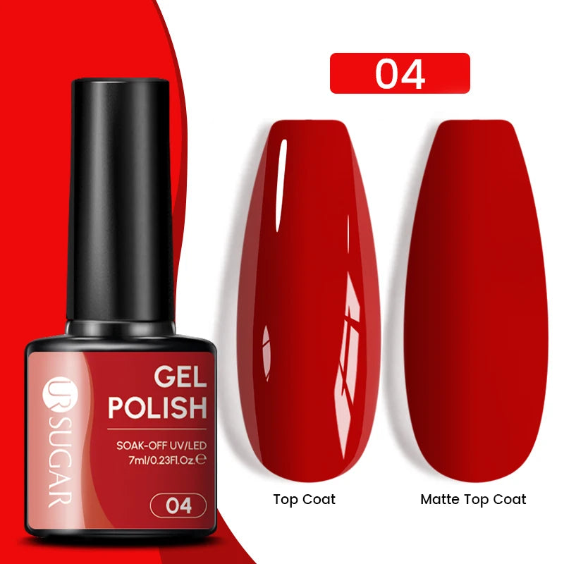 UR SUGAR 7ml Glitter UV Gel Nail Polish Glitter Sequins Soak Off UV Gel Varnish Colorful Nail Gel Polish DIY Nail Art Polish