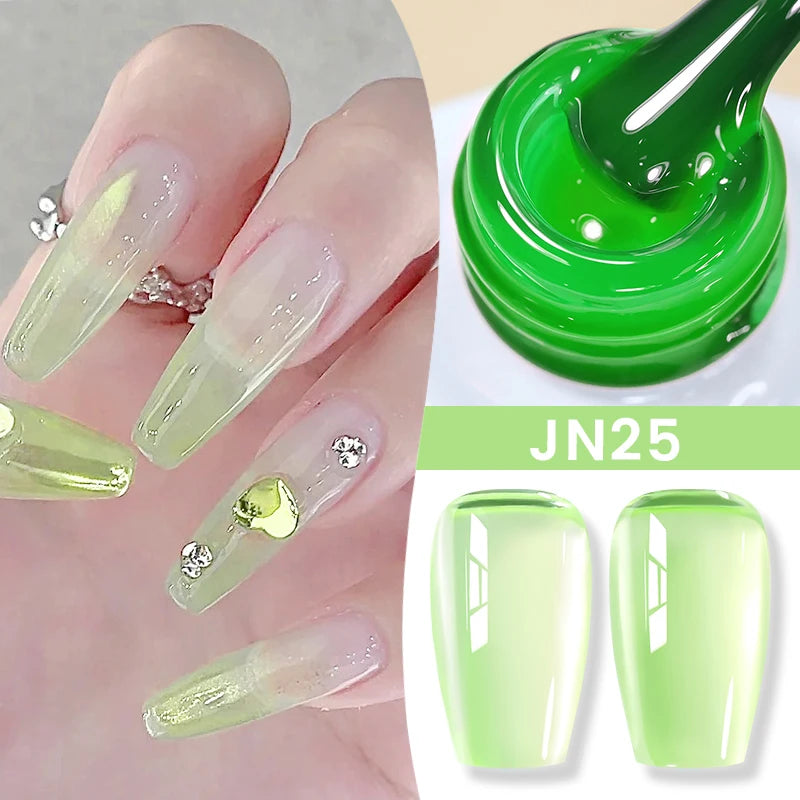 BORN PRETTY 10ml Translucent Color Gel Polish Jelly Nude Autumn Jelly Amber Semi Permanent UV Gel Nail Art Soak Off Gel Varnish