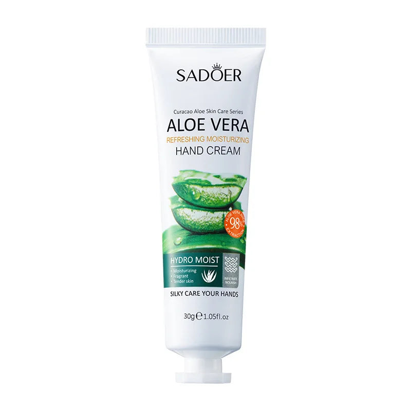 3/5pcs SADOER Refreshing Moisturizer Hand Cream Aloe Vera Tender Skin Hydrate Soothe Dryness Fast Absorbing Hands Skin Care