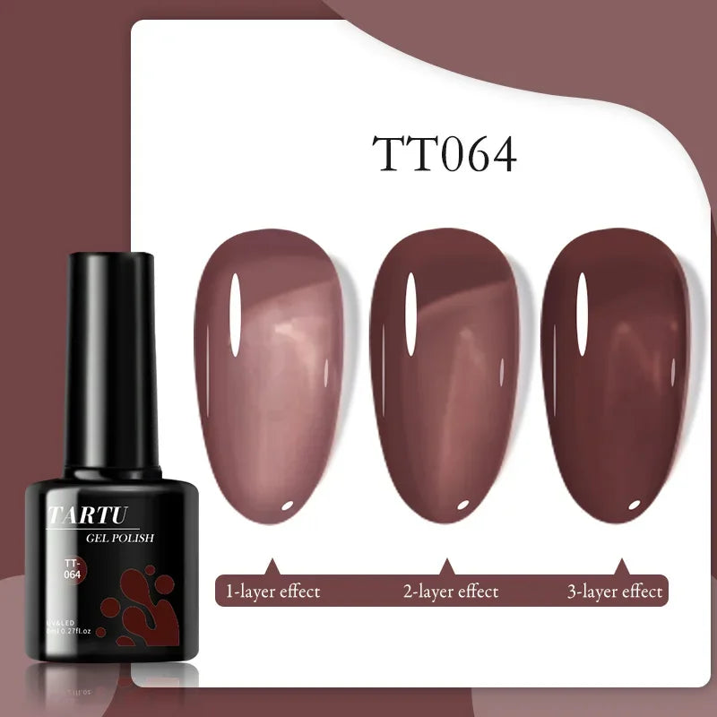 1PC 8ML Jelly Natural Gel Nail Translucent Black Pink Blue Purple Gel Polish UV/LED Soak Off Gel Polish for DIY Holiday Gift