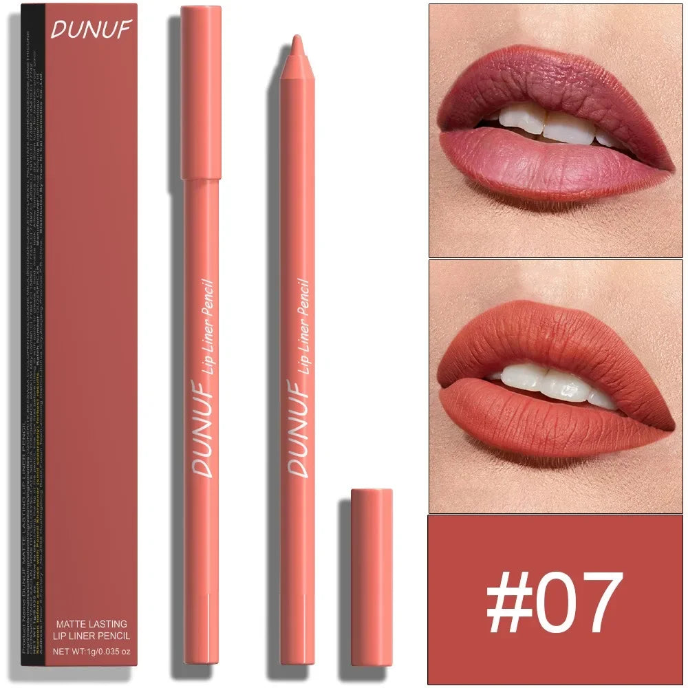 24 Colors Foaming Lipliner Durable Waterproof Soft Mist Lipstick Pen Gentle Pink Brown Purple Colors Matte Lip Contouring Pencil