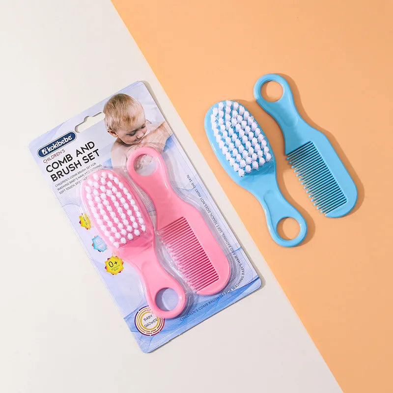 Newborn Safe Comb Brush Set: Gentle Grooming Kit for Baby Head Care, Anti-Cradle Cap with Massage Function, Bristles for Infants