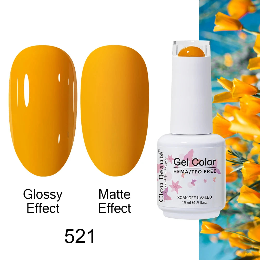 Clou Beaute Gel Nail Polish Neon Brown Royal Blue Red Green Pastal Nude Nail Art Varnishes Gel Lacquer Top Coat UV Gel Nail