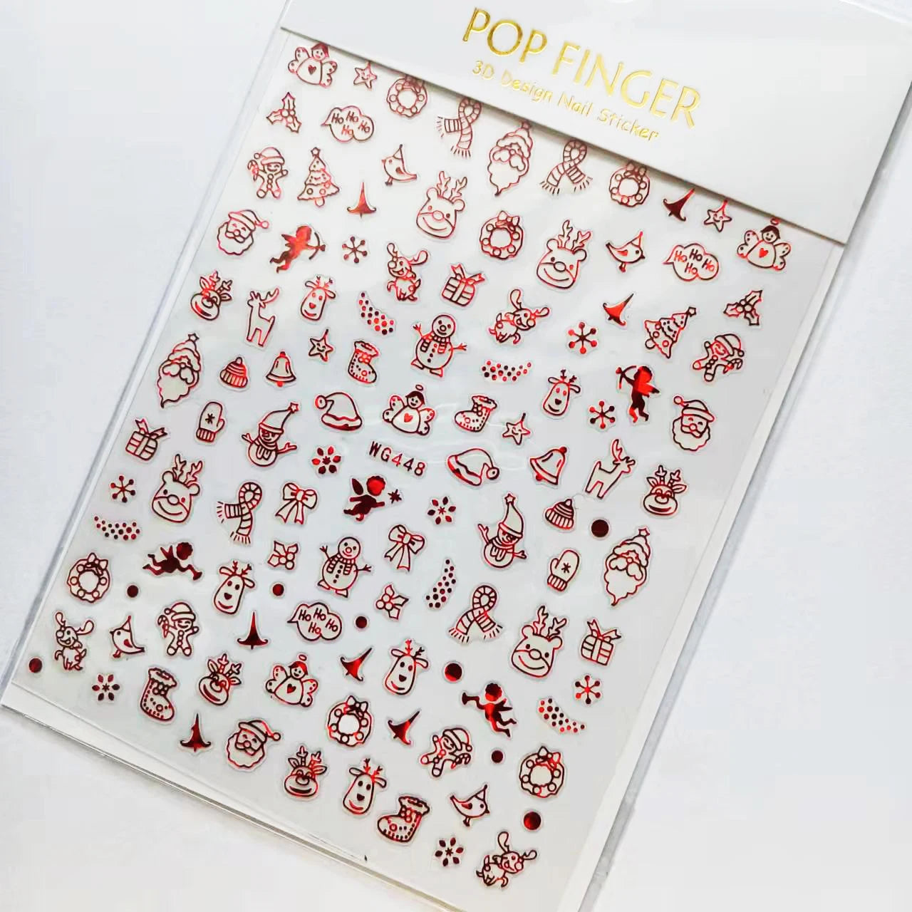 Sliver Bronzing 3D Christmas Nail Art Decoration Sticker Sparkly White Colorful Glitter Geometry Snowflake Winter Slider Foil