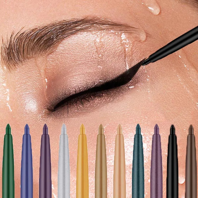 Waterproof Black Brown Eyeliner Gel Pencil Matte Smooth Quick Dry Easy Wear Pearlescent Eyeshadow Eye Liner Pen Makeup for Eyes