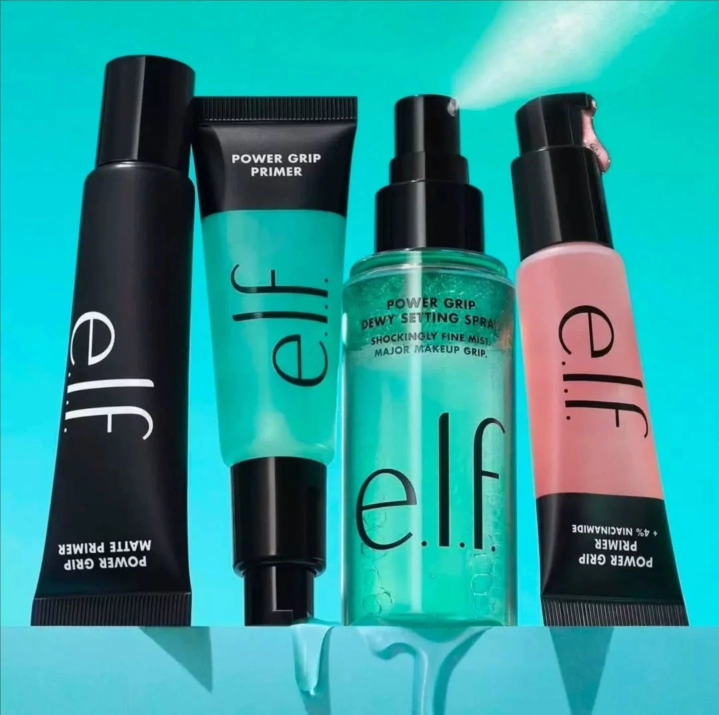 Elf Makeup Power Grip Dewy Setting Spray Brightening Primer Concealer Foundation Liquid Hydration Makeup Base Beauty Cosmetics