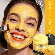 Vitamin C Turmeric Mud Mask Cleansing Shrinking Pores Moisturizer Brighten Deep Hydration Lightening Reduce Dullness Clay Mask