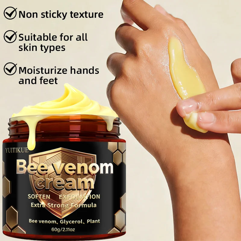 YUITIKUE Bee Venom Foot Cream - Soften Exfoliation Foot Care Cream Extra Strong Plant Formula for Dry Feet
