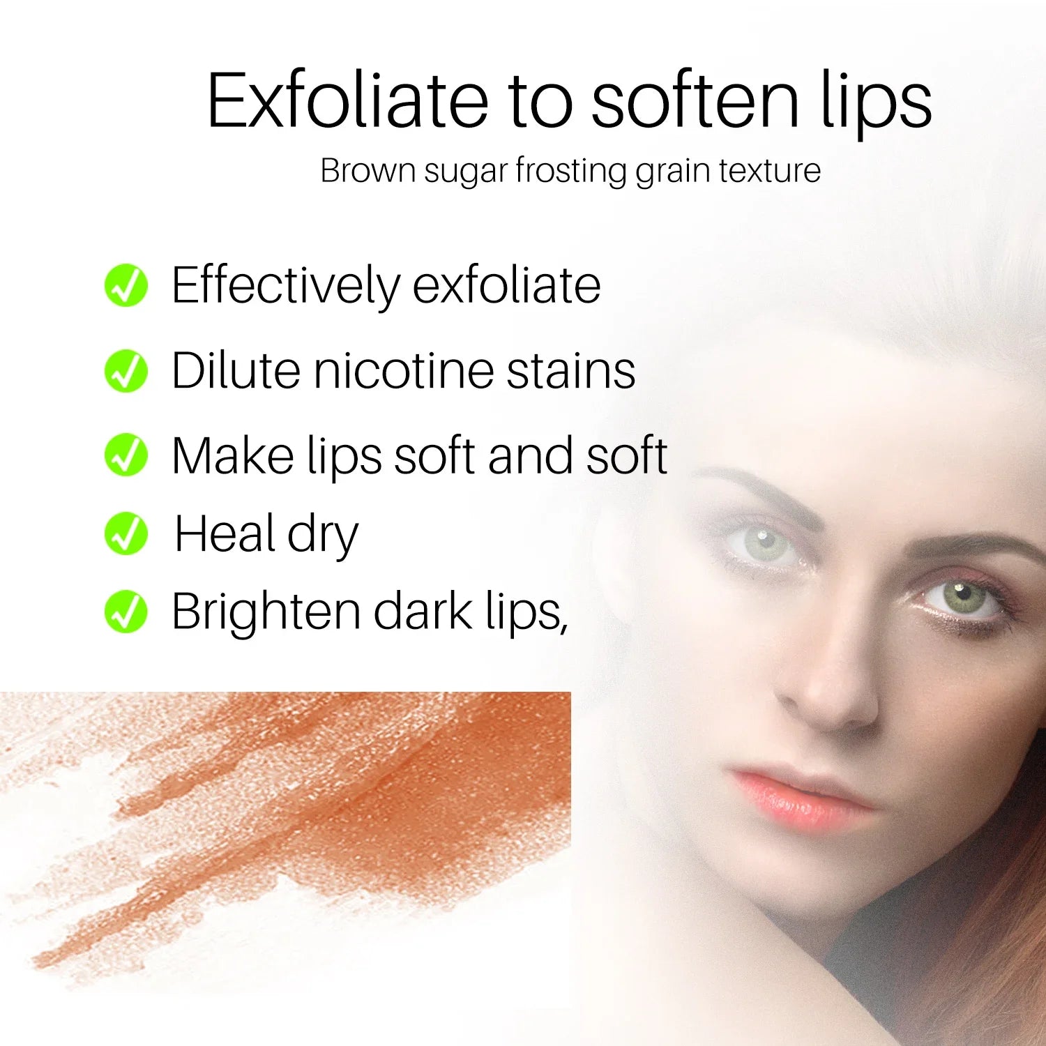 Lip Scrub for Dark Lips Pink Lips Balm Exfoliante Moisturizing Reduce Pigmentation Anti-Cracking Sugar Scrub Lighten Black Lip