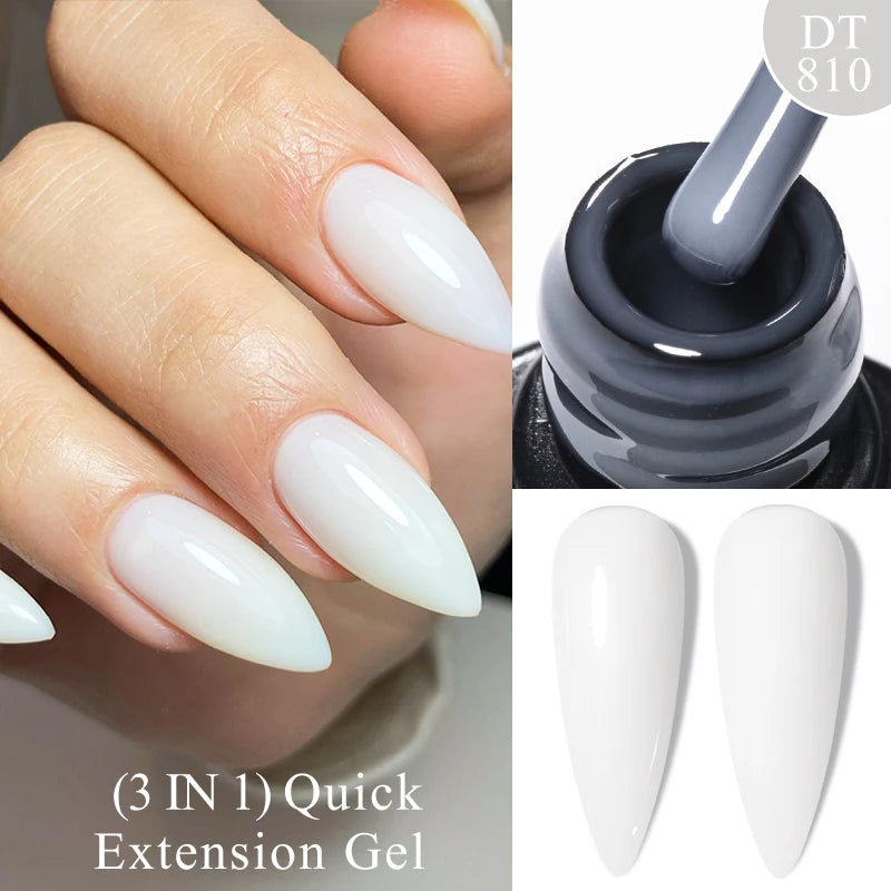 MEET ACROSS 7ml Dark Color Glitter Top Coat Gel For Nails Brocade Powder 2 In 1 Chameleon Nail Art Gel Varnish Manicure